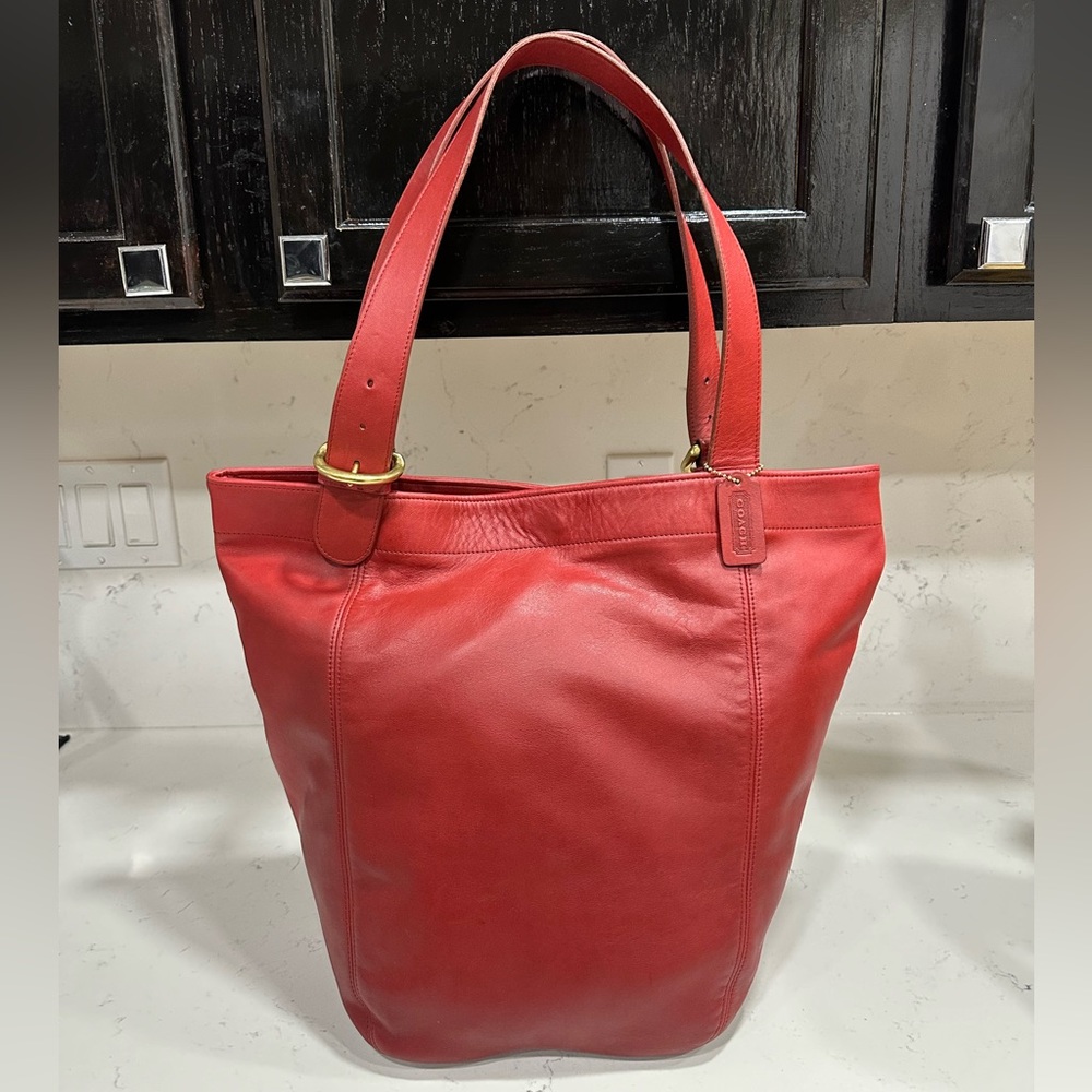 Coach Soho Red Large Leather XL Tote Bag 4082 Vintage